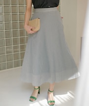 サッカーギンガムチェック フレアスカート