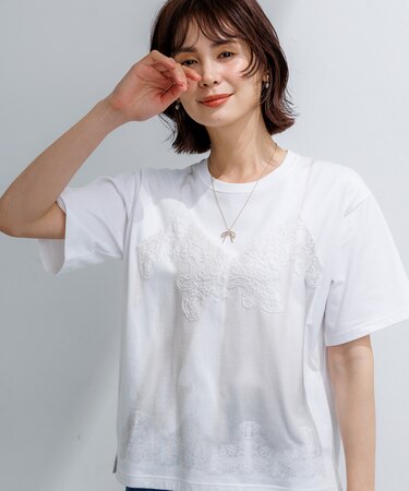 【先行予約・WEB限定】トロンプルイユ レースキャミソール Tシャツ