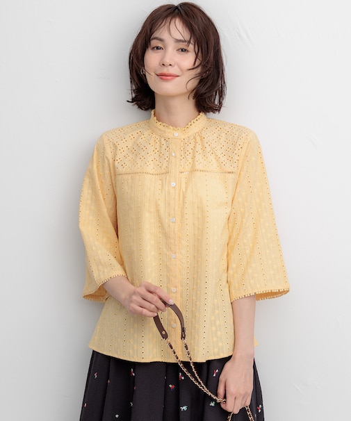 【WEB限定】エンブロイダリーレース フレアスリーブブラウス