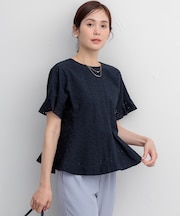 【WEB限定】エンブロイダリーレース ペプラムブラウス