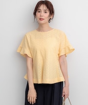 【WEB限定】エンブロイダリーレース ペプラムブラウス