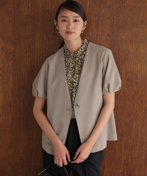 【WEB限定】エアフロードライクロス タックパフスリーブ ジャケット