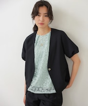 【WEB限定】エアフロードライクロス タックパフスリーブ ジャケット