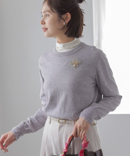 コットンカシミヤミックスニット プルオーバー