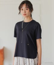 ストレッチクリアニット 5分袖プルオーバー