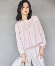【WEB＆一部店舗限定】ジョーゼットシフォン 裾レースブラウス
