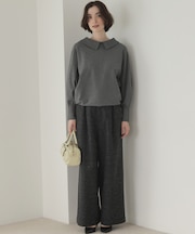 ネップシックツイード ウエストフリルパンツ