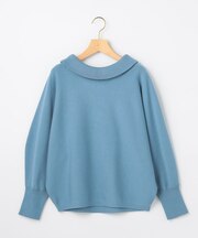 【前後着用】スムースストレッチ ロールネックニット