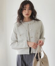 スパンコールヤーン ニットカーディガン