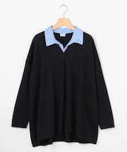 【WEB限定】アラインニット シャツ襟付きプルオーバー