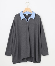 【WEB限定】アラインニット シャツ襟付きプルオーバー