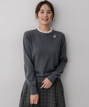 シックニット フリル襟付きプルオーバー