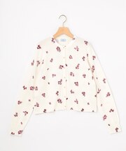 シックニット フラワープリント カーディガン