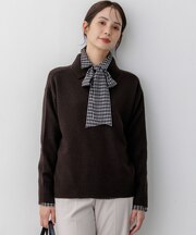 【前後着用可】ウールカシミヤミックス ハイネックニット