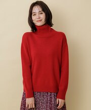 【前後着用可】ウールカシミヤミックス ハイネックニット