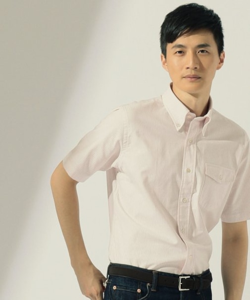 【ORIGINALS】アービングボタンダウンキャンディストライプ 半袖シャツ