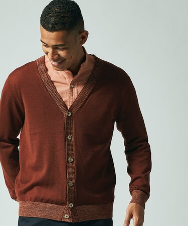 【Australian Merino Wool】Vネックカーディガン