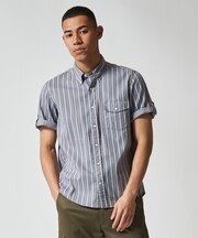 オーガニックコットンダブルチューブマルチストライプシャツ