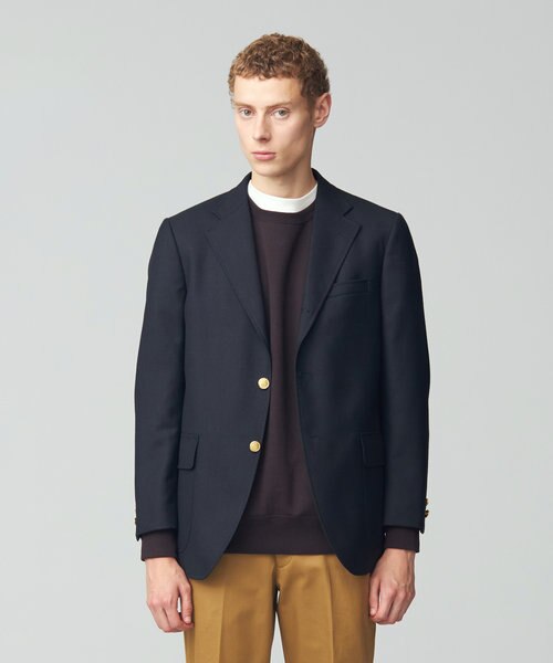 定番】ペピンメリノサキソニー 紺ブレザー / 総裏地｜ジェイ・プレスの