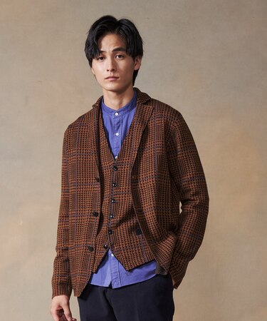 ダブルジャガードニットジャケット