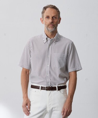 【J.PRESS PLUS】カノコインレイストライプパッチポケット シャツ/B.D.