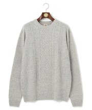 【KING SIZE】【Cash Lamb's Wool】ケーブルクルーネック ニット