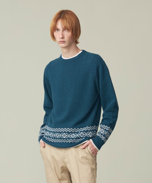 【WEB限定】フェアアイル クルーネックニット