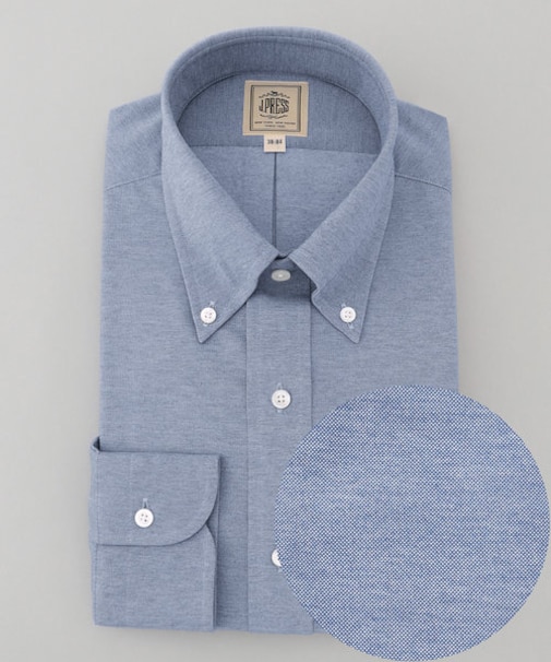 【Single Needle Tailoring / 形態安定】スムースハイゲージニット シャツ / B.D.