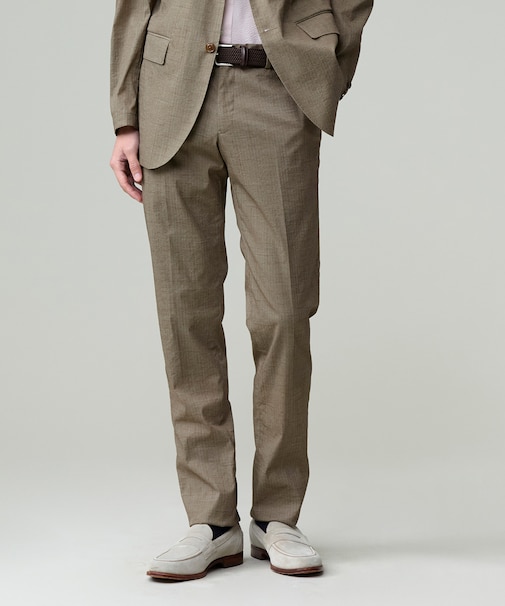 感動！？上品な見た目に着心地抜群なセットアップ【MECHANICAL】【超軽量 / 清涼感 / 洗える】ハイパワーストレッチ リネンルックパンツ