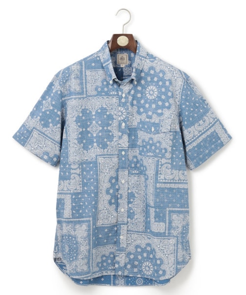 【KING SIZE】ペイズリーバンダナプリント シャツ