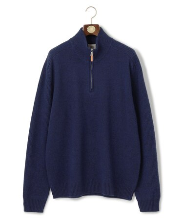 【KING SIZE】【Cash Lamb’s Wool】ハーフジップニット