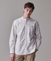 【IVY COLLECTION】【毎シーズン大好評】バックブル ロンストクレイジーパターン バンドカラーシャツ