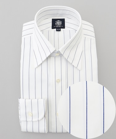 【PREMIUM PLEATS / 形態安定】スーピマコットンボールドストライプ ドレスシャツ / レギュラー