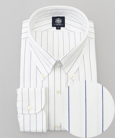【KING SIZE】【PREMIUM PLEATS / 形態安定】スーピマコットンボールドストライプ ドレスシャツ / B.D.