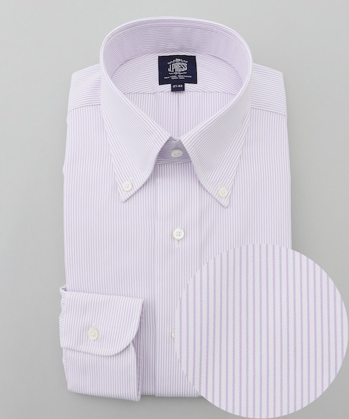 PREMIUM PLEATS / 形態安定】マイクロストライプ ドレスシャツ