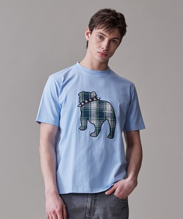 新色登場！【毎シーズン大好評】【UNISEX】ファブリックワッペン バックブルTシャツ