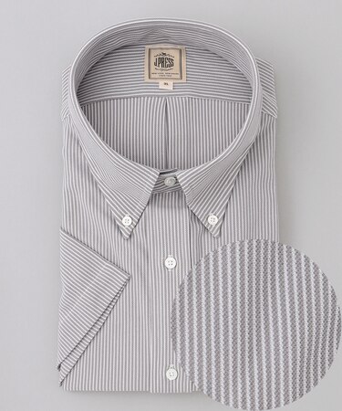 【KING SIZE】【J.PRESS OXFORD JERSEY】カノコインレイマイクロストライプ パッチポケットシャツ / B.D.