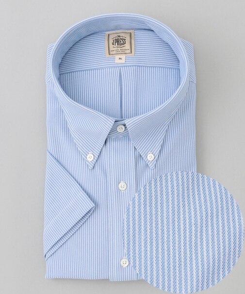 【KING SIZE】【J.PRESS OXFORD JERSEY】カノコインレイマイクロストライプ パッチポケットシャツ / B.D.