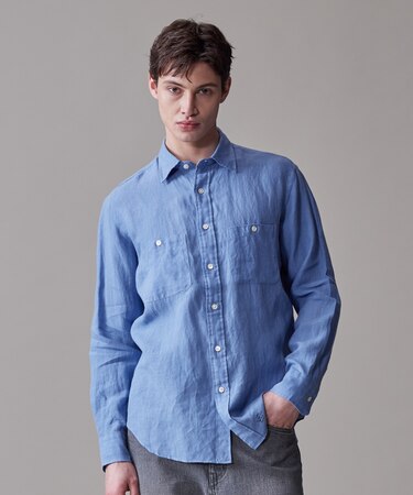 【洗える】リネントロピカル シャツ / レギュラー