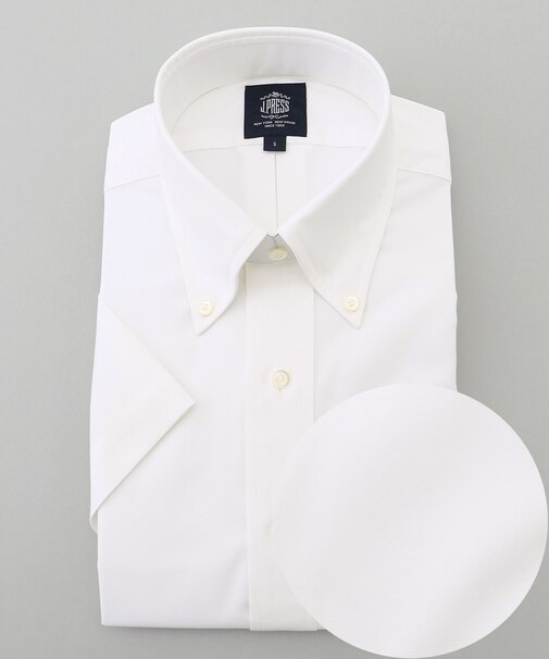 【PREMIUM PLEATS / 形態安定】ピンオックス 半袖シャツ / B.D.