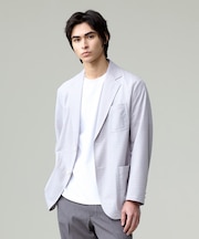 シャツの軽快さ×ジャケットの上品さ【 盛夏対応 / 軽量 / 洗える / 高通気性】千鳥レース サマージャケット