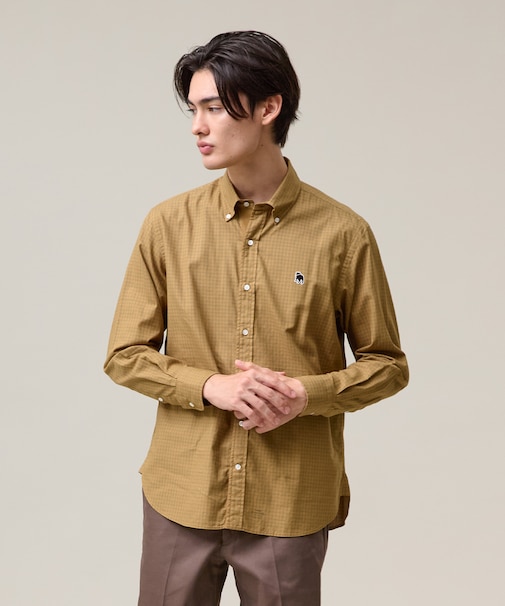 このさりげなさが大人気【IVY COLLECTION】【UNISEX】バックブルチェックガーメントダイ シャツ / B.D.