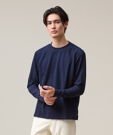 【UVカット / 接触冷感 / 吸水速乾】【J.PRESS PREMIUM JERSEY】無地 ロングスリーブTシャツ