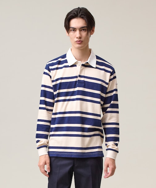 ソフトタッチコットンマルチボーダー ラガーポロシャツ