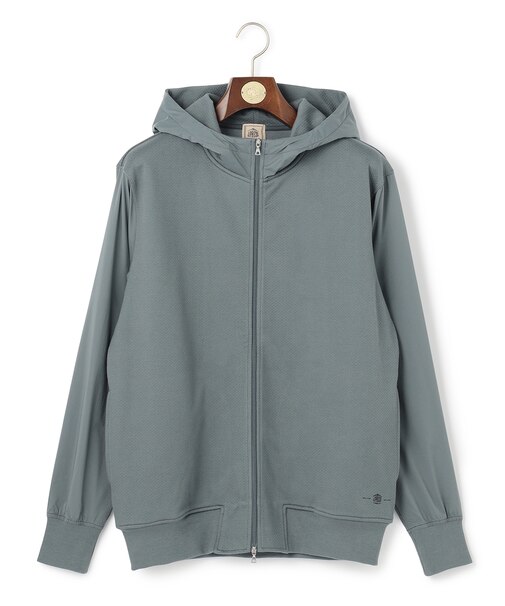 お出かけシーンにも最適【J.PRESS PREMIUM JERSEY】ジャガードリンクス コンビパーカー