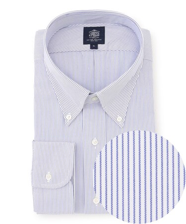 【KING SIZE】【PREMIUM PLEATS / 形態安定】マイクロストライプ ドレスシャツ / B.D.