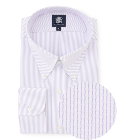 【KING SIZE】【PREMIUM PLEATS / 形態安定】マイクロストライプ ドレスシャツ / B.D.