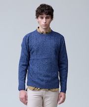 ウール×カシミヤの上質素材【Cash Lamb's Wool】ケーブルクルーネック ニット_25年モデル