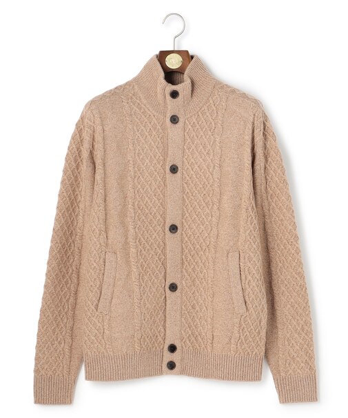 ウール×カシミヤの上質素材【Cash Lamb's Wool】ハイネックケーブル カーディガン_25年モデル