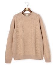 【KING SIZE】【Cash Lamb's Wool】ケーブルクルーネック ニット_25年モデル